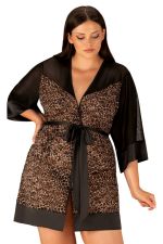 Kimono "Allunes" schwarz/leopard 2XL/3XL (44/46)