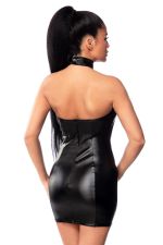 Wetlook-Kleid schwarz S M L XL 2XL