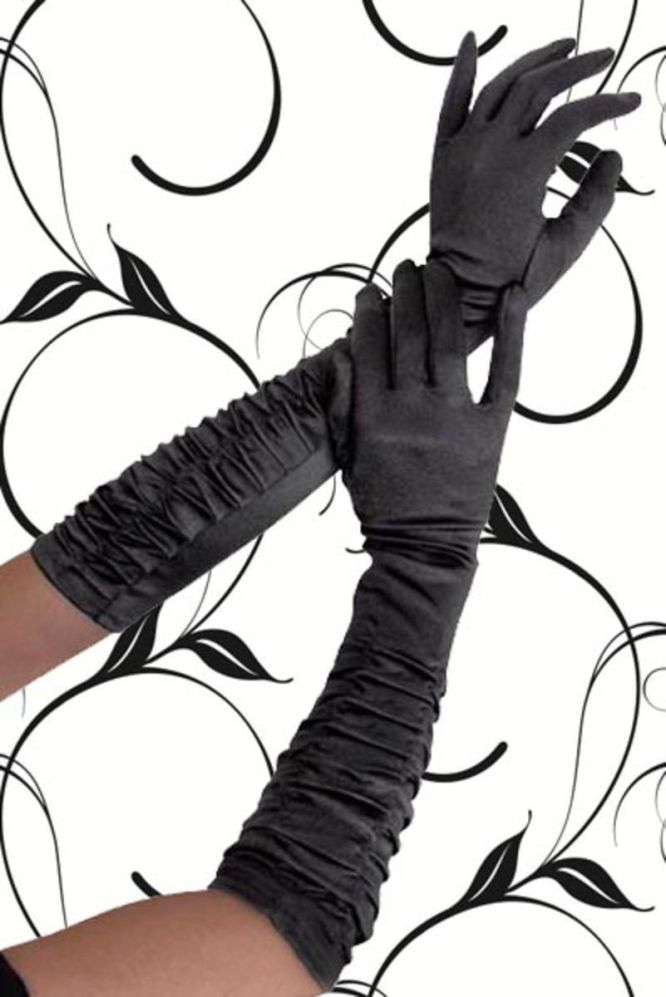 Satin-Handschuhe schwarz OneSize
