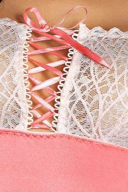 Negligé "Eve chemise" pink/weiß S/M, L/XL