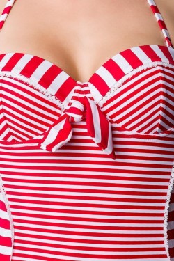 Vintage-Badeanzug rot/weiß XL (42)