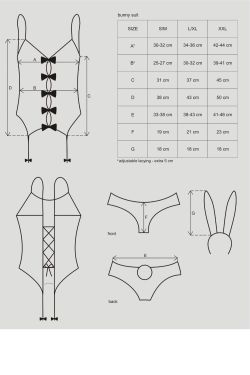 Straps-Set "Bunny suit" schwarz S/M, L/XL