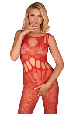 Bodystocking ouvert "Amahil" rot OneSize S/L